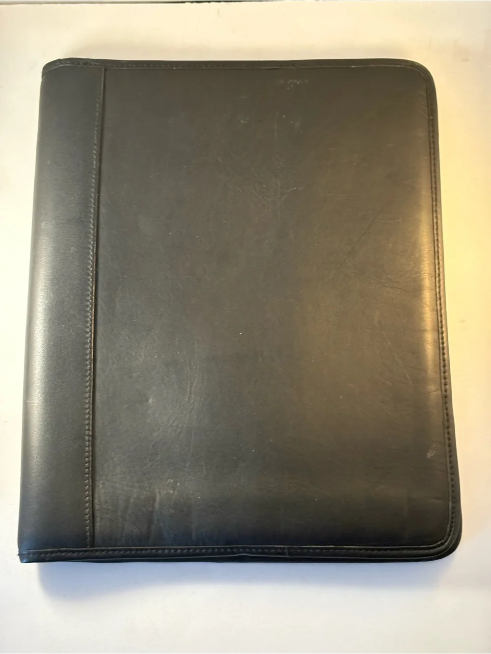 Vintage Hunt Club Black Genuine Leather Portfolio Padfolio Document Organizer